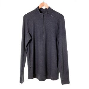 Lululemon Surge Warm 1/2 Zip Pullover Soft Jersey Heather Graphite Mens L Sporty